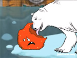 Meatwad getting eaten by a polar bear